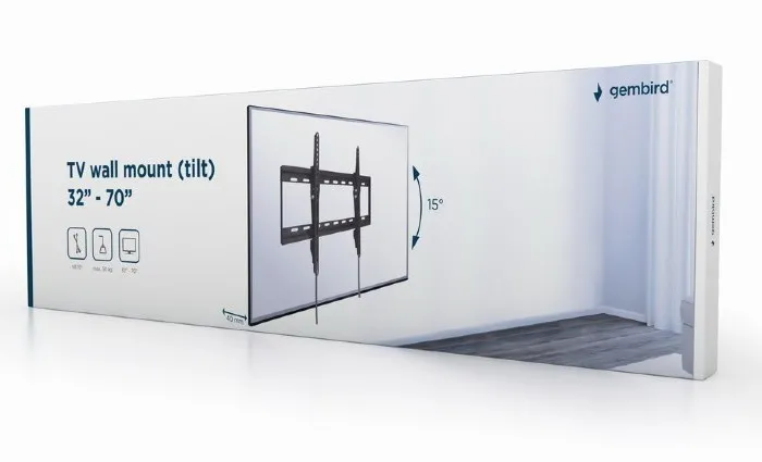 Suport înclinat pe perete Gembird WM-70T-01, Negru