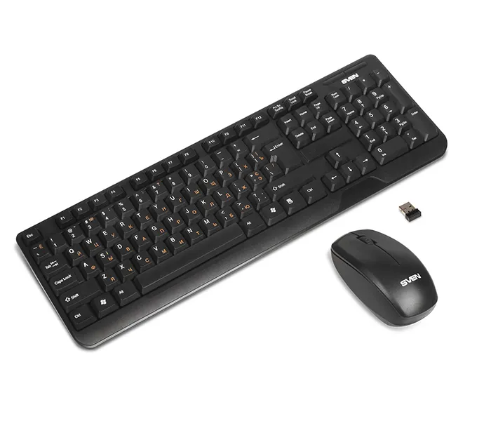 Set Tastatură + Mouse SVEN Comfort 3300, Fără fir, Negru