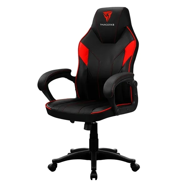 Scaun Gaming ThunderX3 EC1, PU Piele, Negru/Rosu