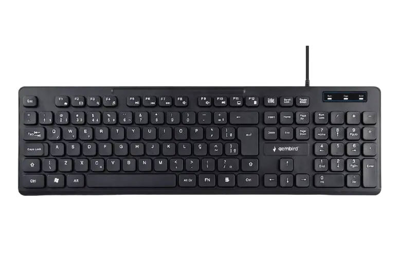 Keyboard Gembird KB-MCH-04, Slimline, Silent, 12 FN keys, Chocolate type, Black, USB