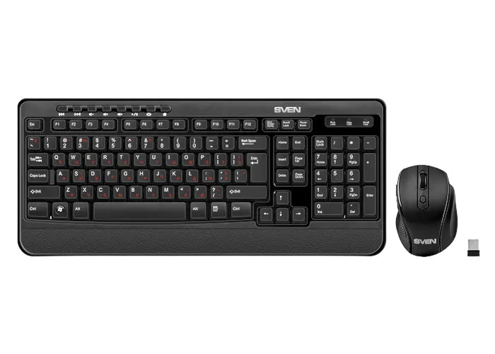 Set Tastatură + Mouse SVEN Comfort 3500, Fără fir, Negru