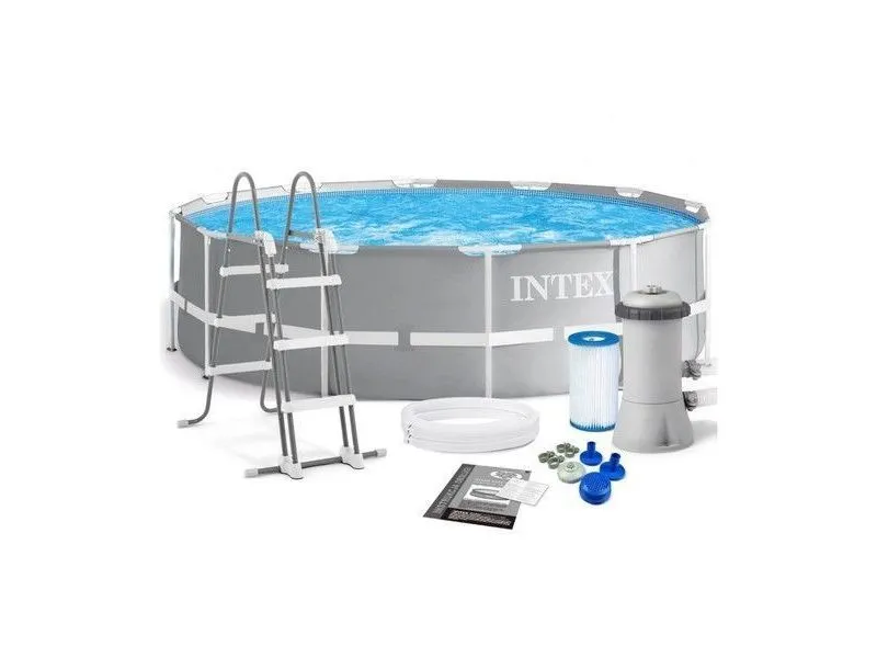Piscină cu cadru metalic Intex Prism Frame, 8592L, Gri, 26716