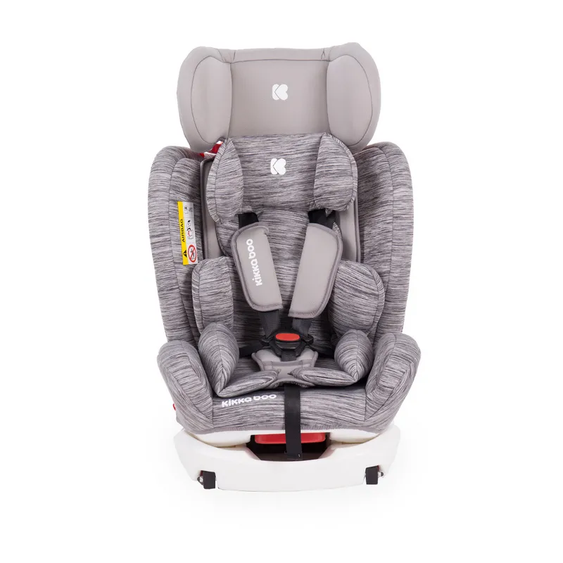 Scaun auto 3-în-1 Kikka Boo 4 Fix DOUBLE ISOFIX, Grupa 0+ (0-13 kg), Gri deschis