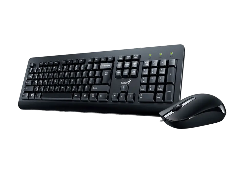 Клавиатура и мышь Genius KM-160, Проводное, Чёрный