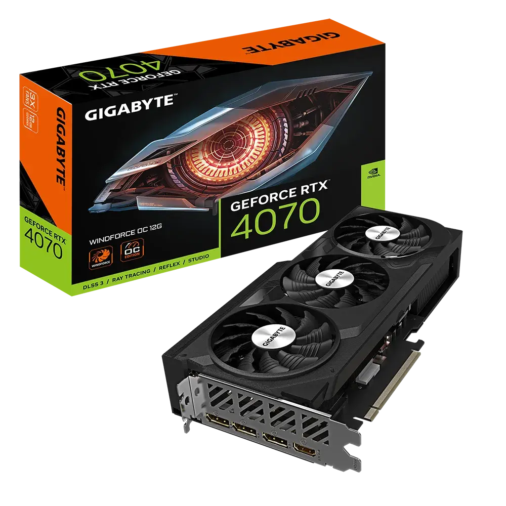 Placă Video Gigabyte GV-N4070WF3OC-12GD, 12GB GDDR6X 192bit (GV-N4070WF3OC-12GD)