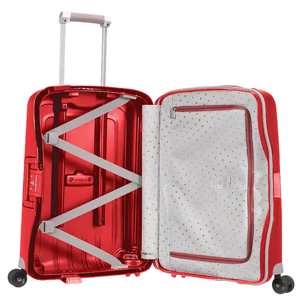 Valiza Samsonite S'CURE cu 4 roti 55/20 rosu purpuriu