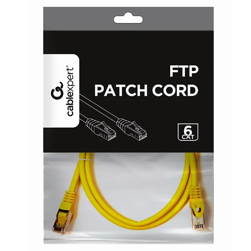Patch cord Cablexpert PP6-1M/Y, Cat6 FTP , 1m, Galben