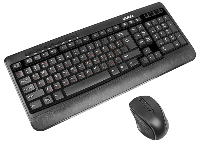 Set Tastatură + Mouse SVEN Comfort 3500, Fără fir, Negru