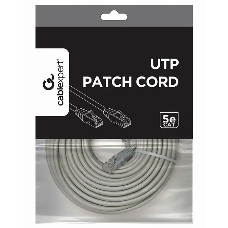 Patch cord Cablexpert PP12-15M, CAT5e UTP, 15m, Gri