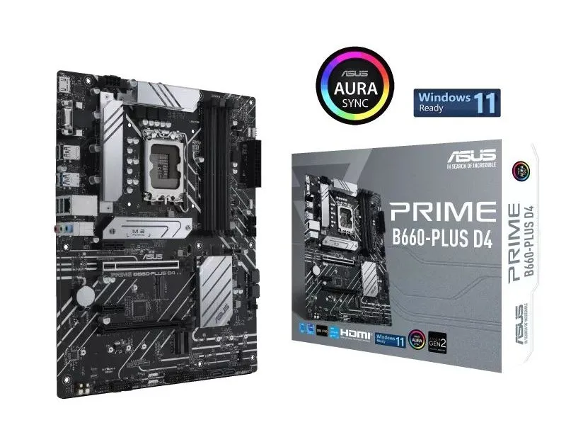 Материнская плата ASUS PRIME B660-PLUS D4, LGA1700, Intel B660, ATX