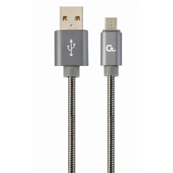 Cablu încărcare și sincronizare Cablexpert CC-USB2S-AMmBM-2M-BG, Micro-USB/USB Type-A, 2m, Gri