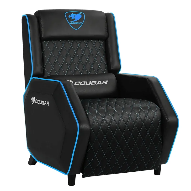 Scaun Gaming Cougar Ranger, PVC Piele, Negru/Albastru