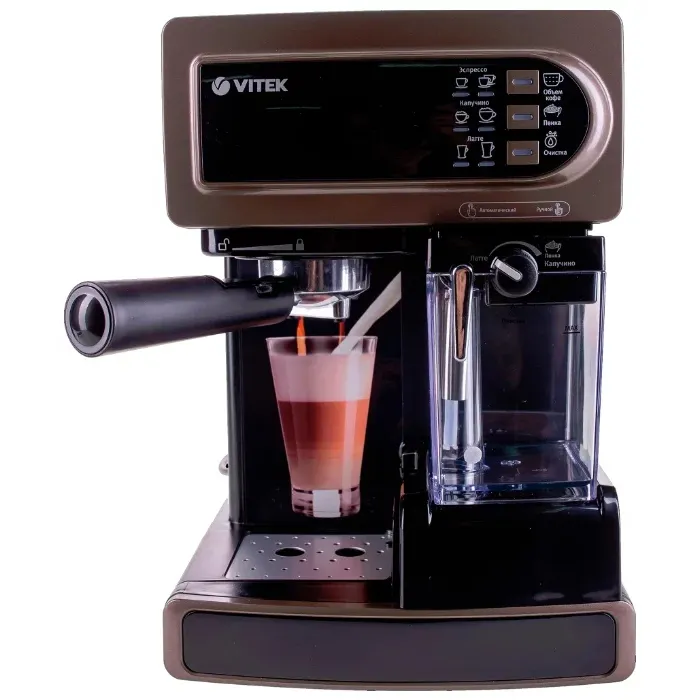 Espressor manual VITEK VT-1517, 1300W, Maro