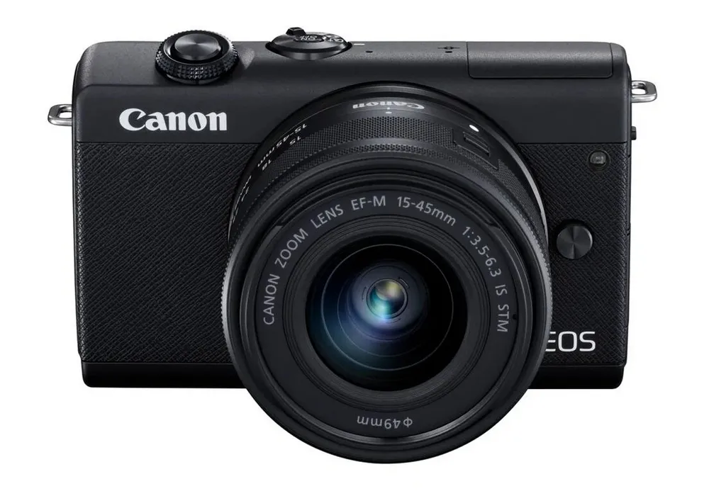 Aparat Foto Mirrorless Canon EOS M200 + EF-M 15-45 IS + EF-M 55-200 IS, Negru
