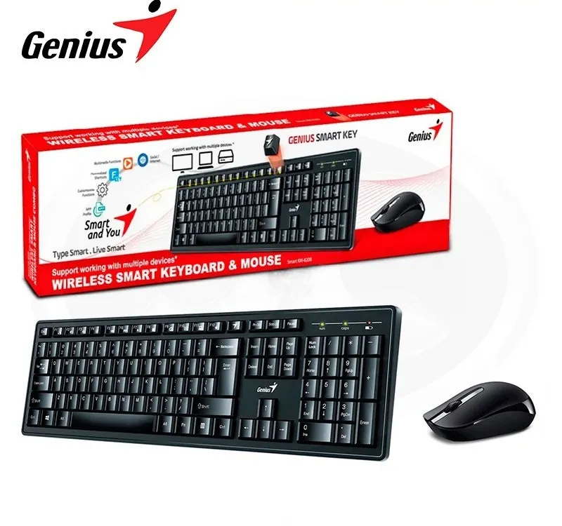 Клавиатура и мышь Genius Smart 8200, Беспроводное, Чёрный