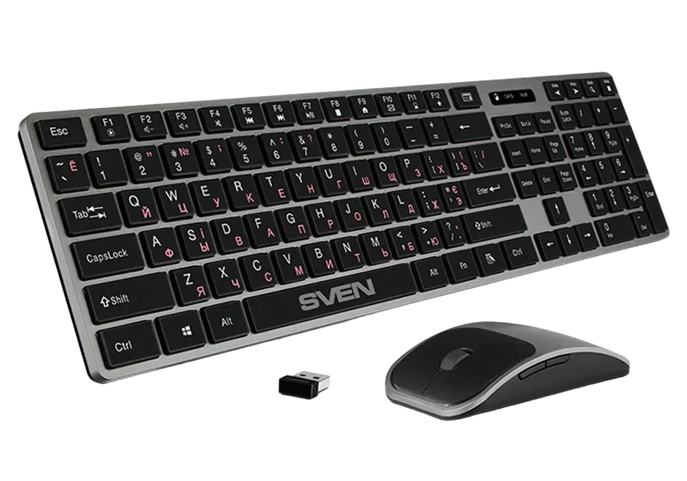Set Tastatură + Mouse SVEN KB-C3000W, Fără fir, Negru