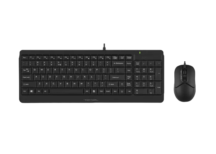 Set Tastatură + Mouse A4Tech F1512, Cu fir, Negru