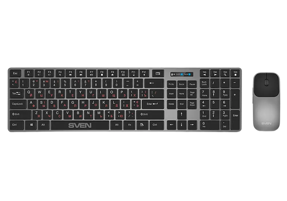 Set Tastatură + Mouse SVEN KB-C3000W, Fără fir, Negru