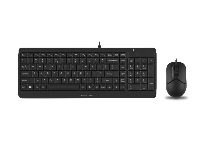 Set Tastatură + Mouse A4Tech F1512, Cu fir, Negru