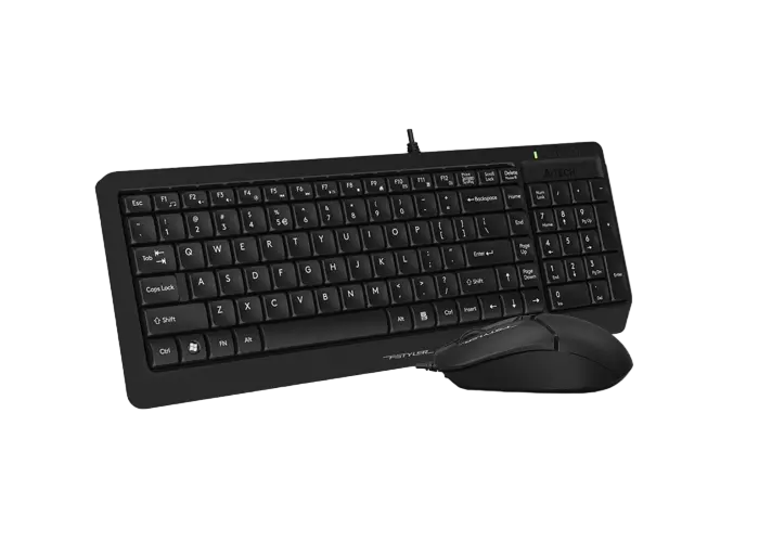 Set Tastatură + Mouse A4Tech F1512, Cu fir, Negru