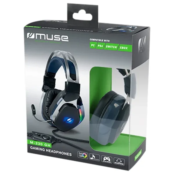 Căști de Calculator MUSE M-230 GH, Cu fir, Negru