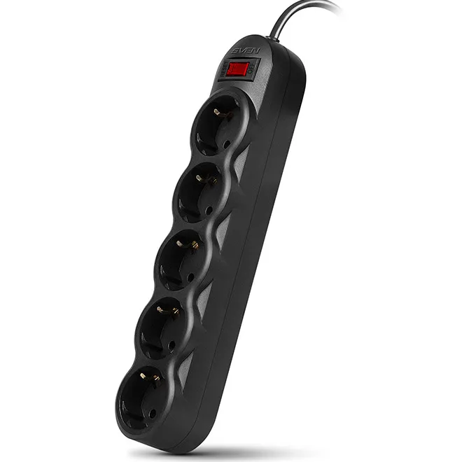 Prelungitor electric SVEN SF-05, 5 Prize, 1m, Negru