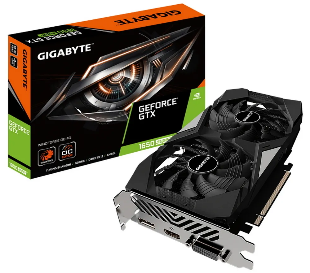 Видеокарта Gigabyte GV-N165SWF2OC-4GD,  4ГБ GDDR6 128бит