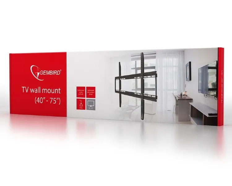 Suport fixat pe perete Gembird WM-75F-01, Negru