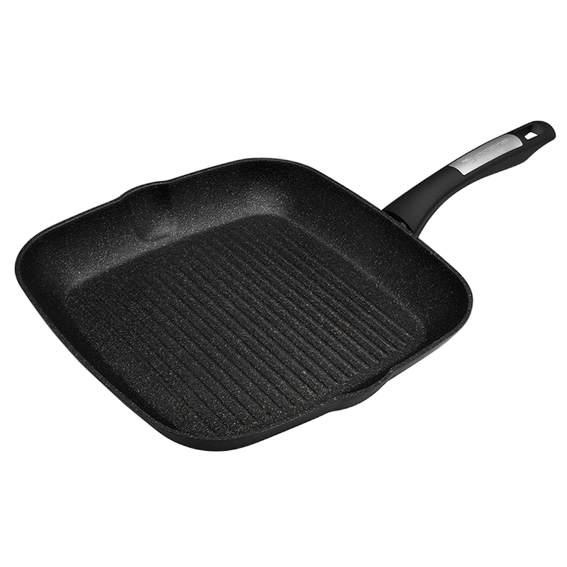 Tigaie-grill Polaris Monolit-28G, 28cm, Negru