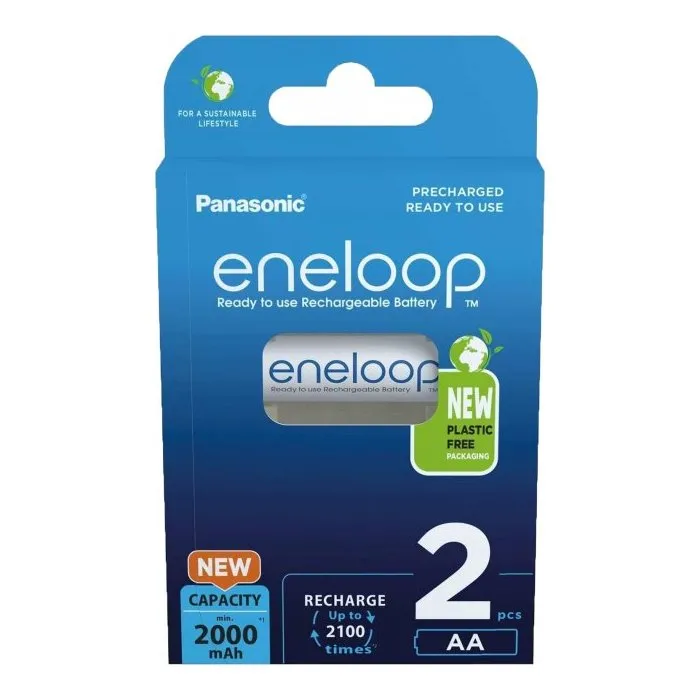  AA  Eneloop 2000mAh, Blister*2, Panasonic, BK-3MCDE/2BE