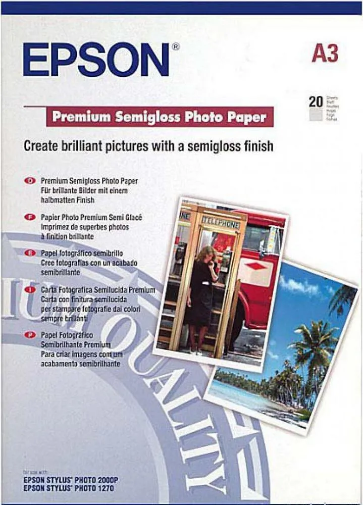 Hârtie fotografică Epson Premium Semigloss Photo Paper, А3