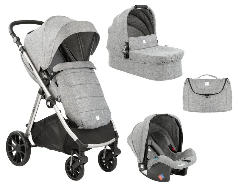 Cărucior 3-în-1 Kikka Boo Ugo, Gri