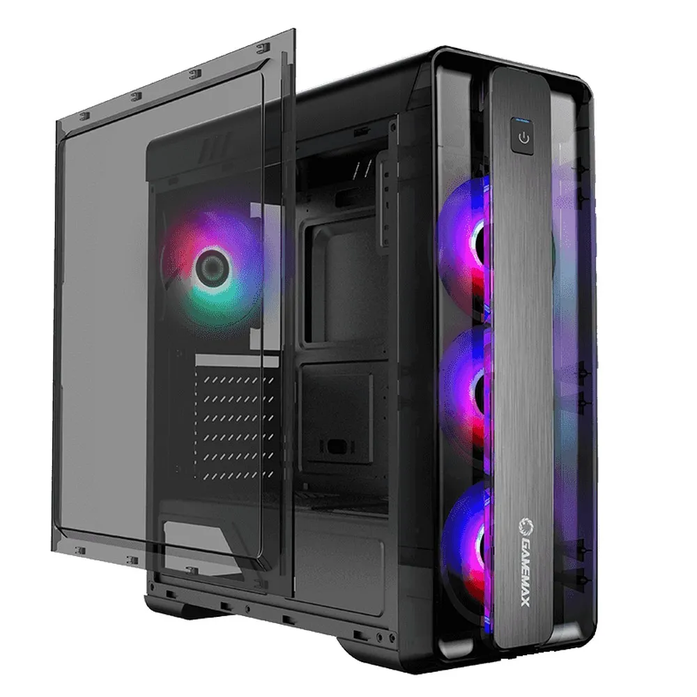 Carcasă PC Gamemax MoonLight FRGB, Midi-Tower, ATX, Negru