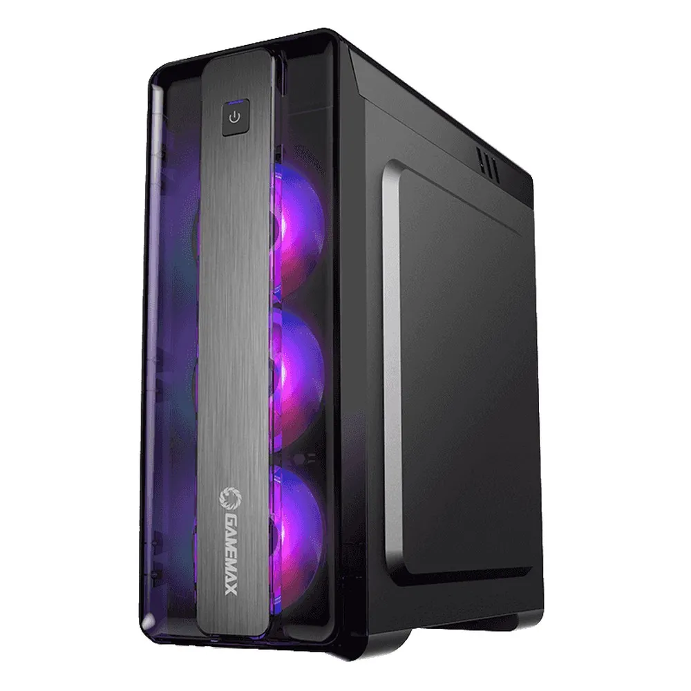 Carcasă PC Gamemax MoonLight FRGB, Midi-Tower, ATX, Negru