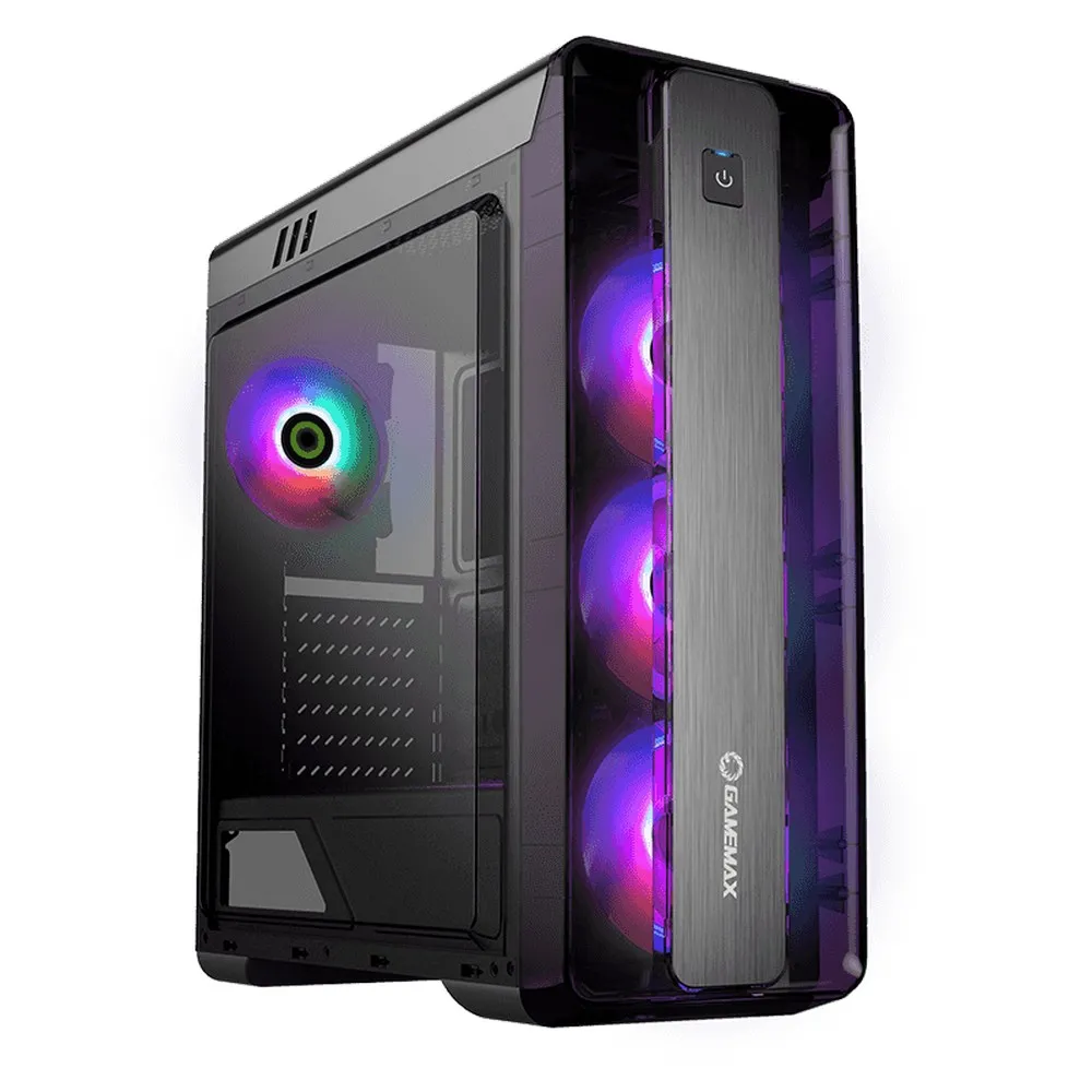 Carcasă PC Gamemax MoonLight FRGB, Midi-Tower, ATX, Negru