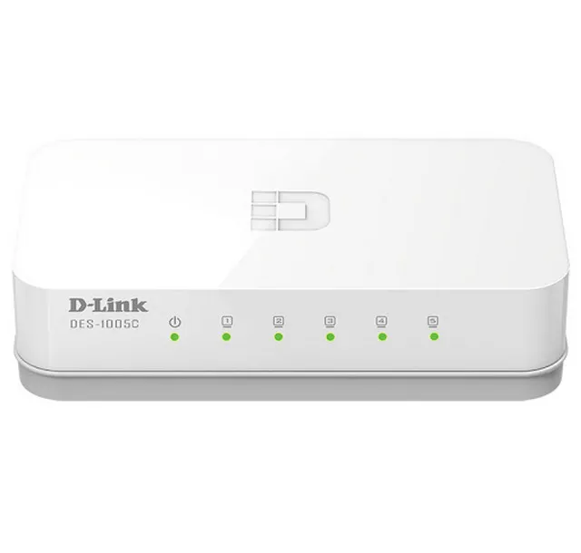 Сетевой коммутатор D-Link DES-1005C, 5x 10/100 Мбит/с