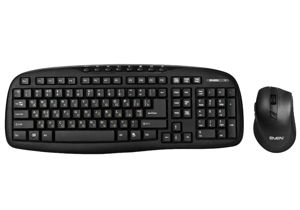 Set Tastatură + Mouse SVEN KB-C3600W, Fără fir, Negru