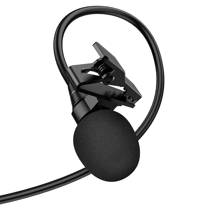 Портативный записывающий микрофон Hoco L14 Type C, USB, Чёрный