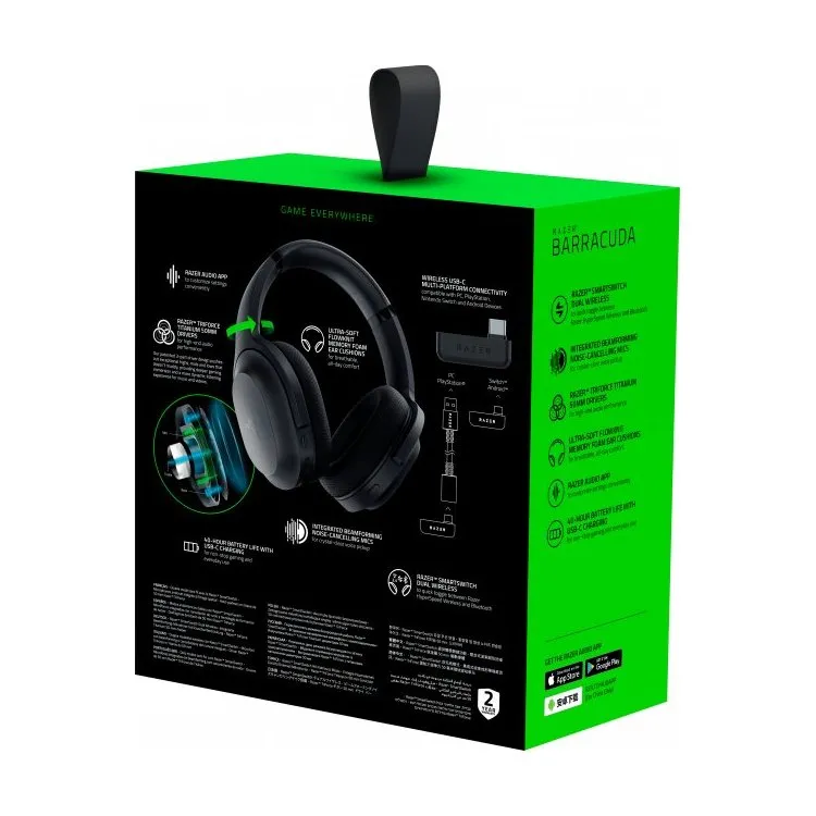 Căști gaming RAZER Barracuda, Bluetooth/USB, Negru