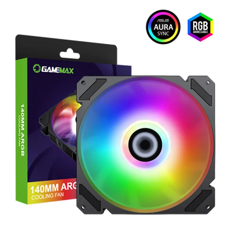 Ventilator PC Gamemax FN-14Rainbow-C9, 140 mm