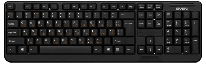 Tastatură SVEN KB-C2200W, Fără fir, Negru