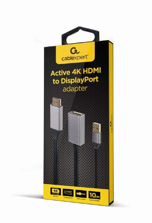 Adaptor Cablexpert A-HDMIM-DPF-02, HDMI (M) - DisplayPort (M), 0.1 m, Negru