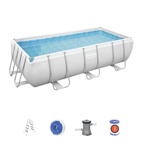 Piscină cu cadru metalic Bestway Power Steel, 6478L, Gri, 6942138986372