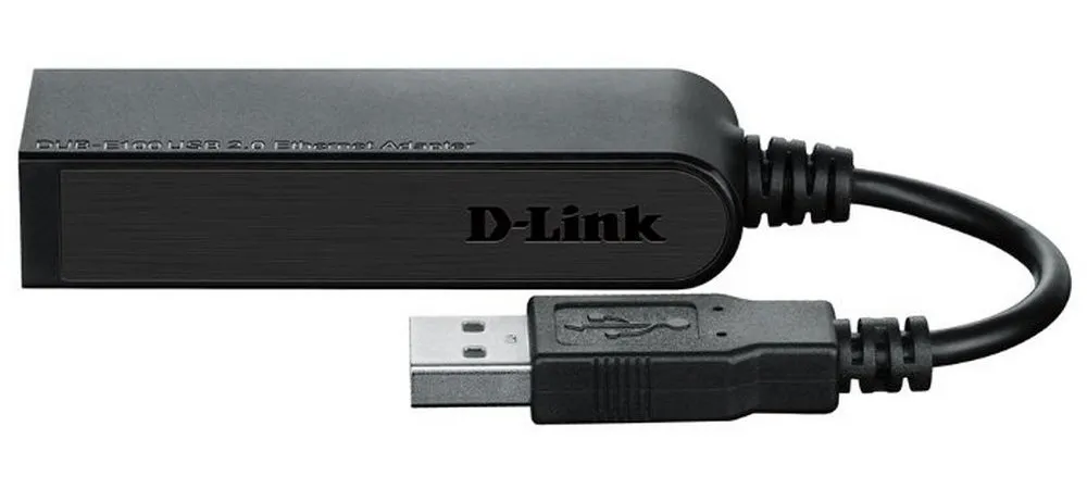 Сетевой адаптер D-Link DUB-E100/E1A, Чёрный