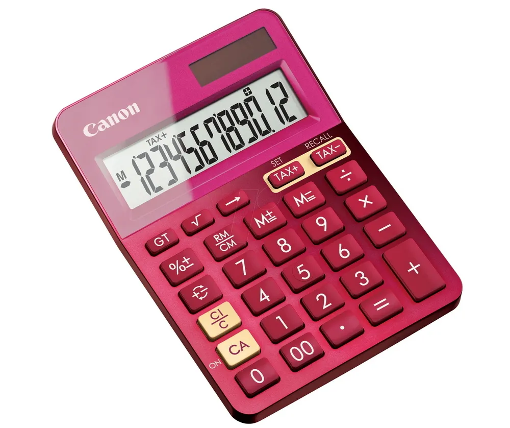 Calculator Canon LS-123K PK, 12 digit, Pink