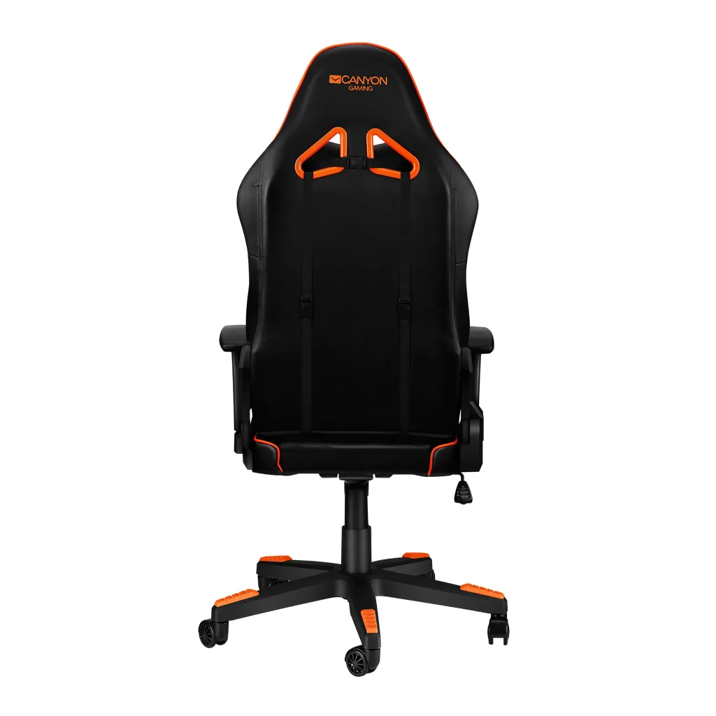 Scaun Gaming Canyon Deimos, PU Piele, Negru/Portocaliu