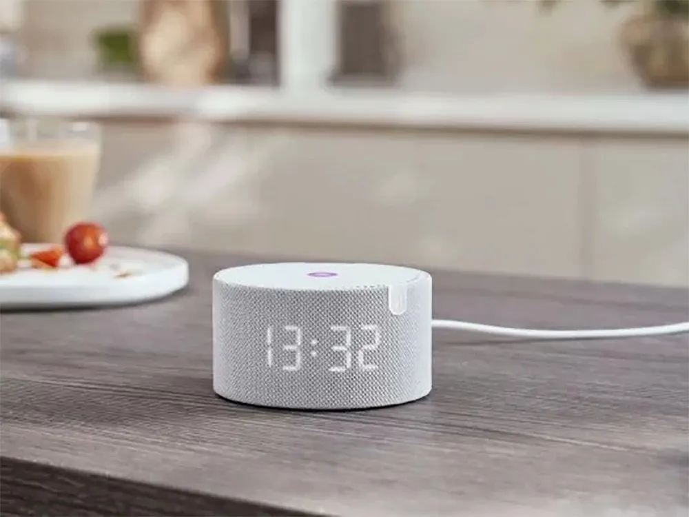 Yandex station mini YNDX-00020G  Grey with clock.