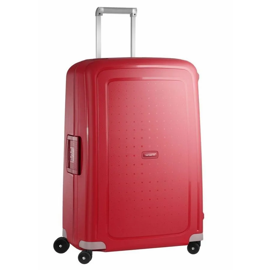 Valiza Samsonite S'CURE cu 4 roti 75/28 rosu