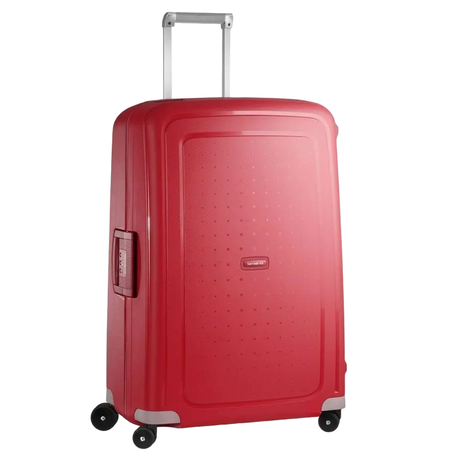 Valiza Samsonite S'CURE cu 4 roti 75/28 rosu