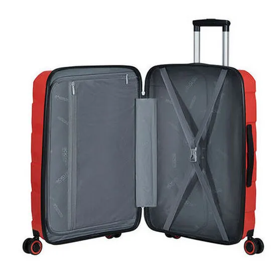 Valiza American Turister AIR MOVE 4 roti 75/28 TSA rosu coral